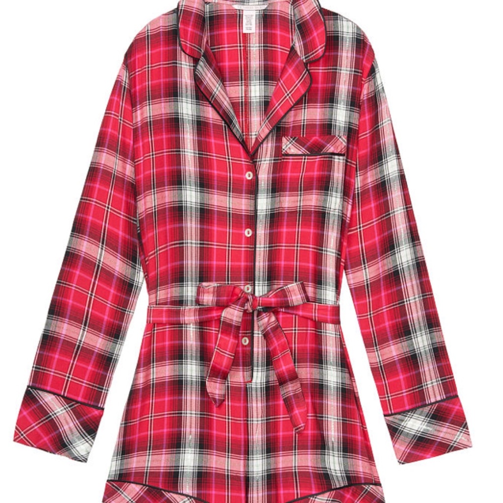 Victoria Secret Flannel Tie Romper - Picture 2 of 11